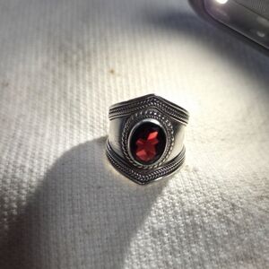 Sterling Silver Garnet Ring